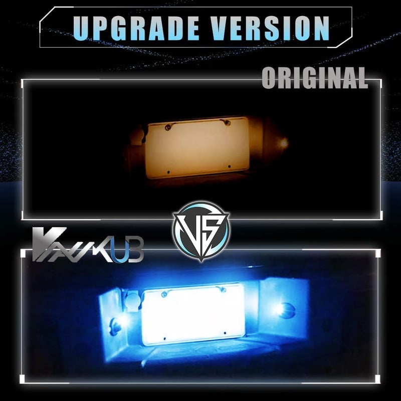 VANKUB 2 PCS LED License Plate Light for Fo-rd F150 F250 F350 F450 F550 Superduty Bronco Excursion Ranger Expedition Explorer Pickup Truck, F150 Bronco Ranger Led Rear Tag Lamp, 6000K Ice Blue Lights - Image 2